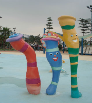 Columnas multicolor para splash pad